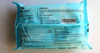 Daily Wipes Package Back (Daily Wipes Clearer Back With Drug Facts (1))